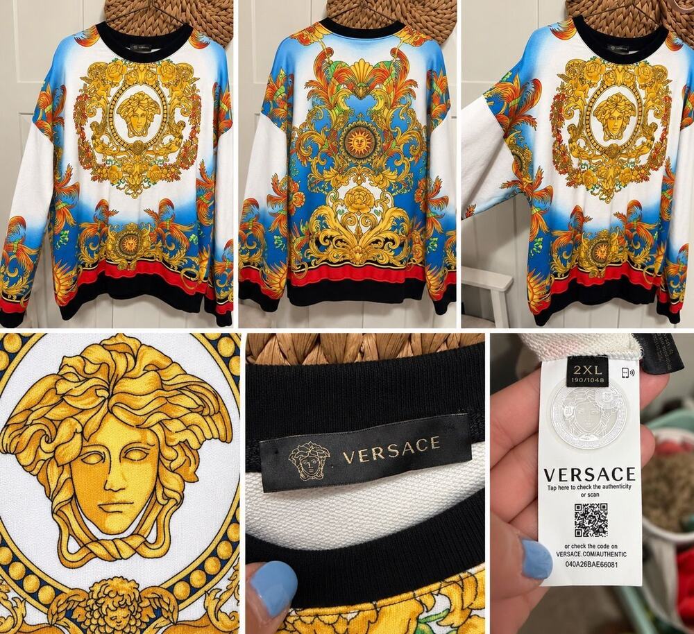 Description: Authentic Versace long-sleeve sweatshirt with the iconic Medusa
